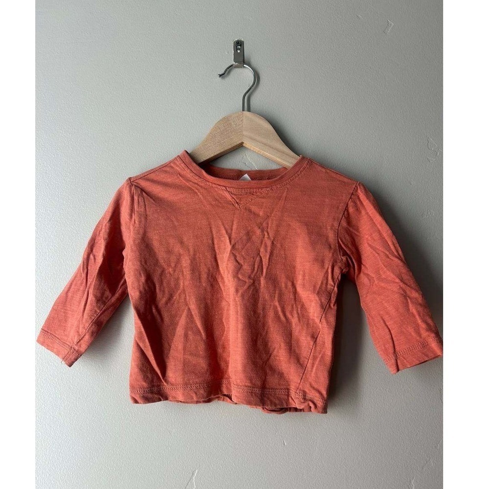 Zara Terracotta Long Sleeve Tee 9 12M Cotton Crewneck Skate Neutral Scandi